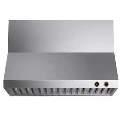 Front. Kucht - 48" Wall Mount Range Hood 1200 CFM – Stainless Steel & Gold + Digital Controls - Stainless Steel & Gold.