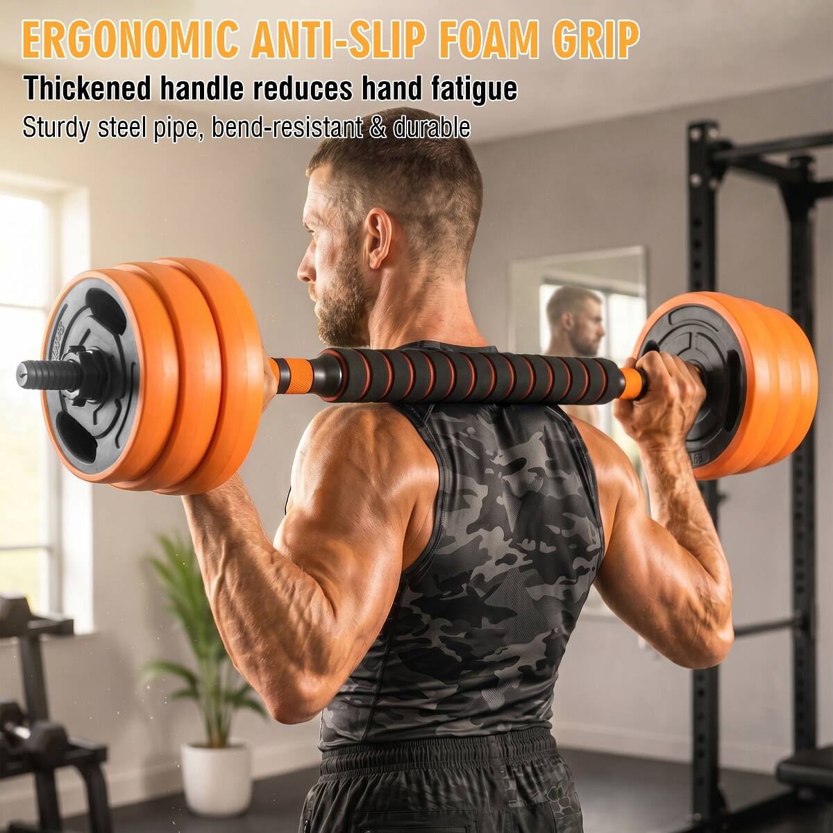 ERGONOMIC ANTI-SLIP FOAM GRIP

Thickened handle reduces hand fatigue

Sturdy steel pipe, bend-resistant & durable
