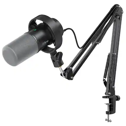 Front. FIFINE - FIFINE K688 Podcast Microphone Kit – USB/XLR Dynamic Mic with Boom Arm, Mute Button, Headphone Jack, K688CT.