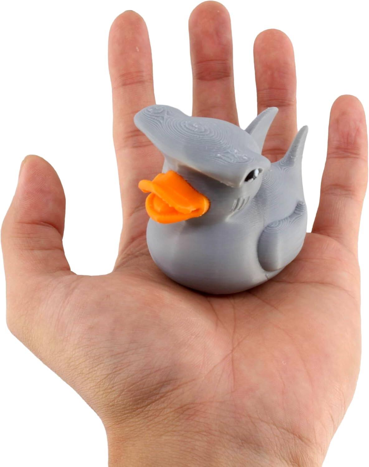 Back. JuzToys - Hammerhead Shark Duck Figurine, 4x4 Ducking, Fun Car Dashboard Accessory, Unique Shark Gifts, Ducks for Cars by PowerTRC - Gray.