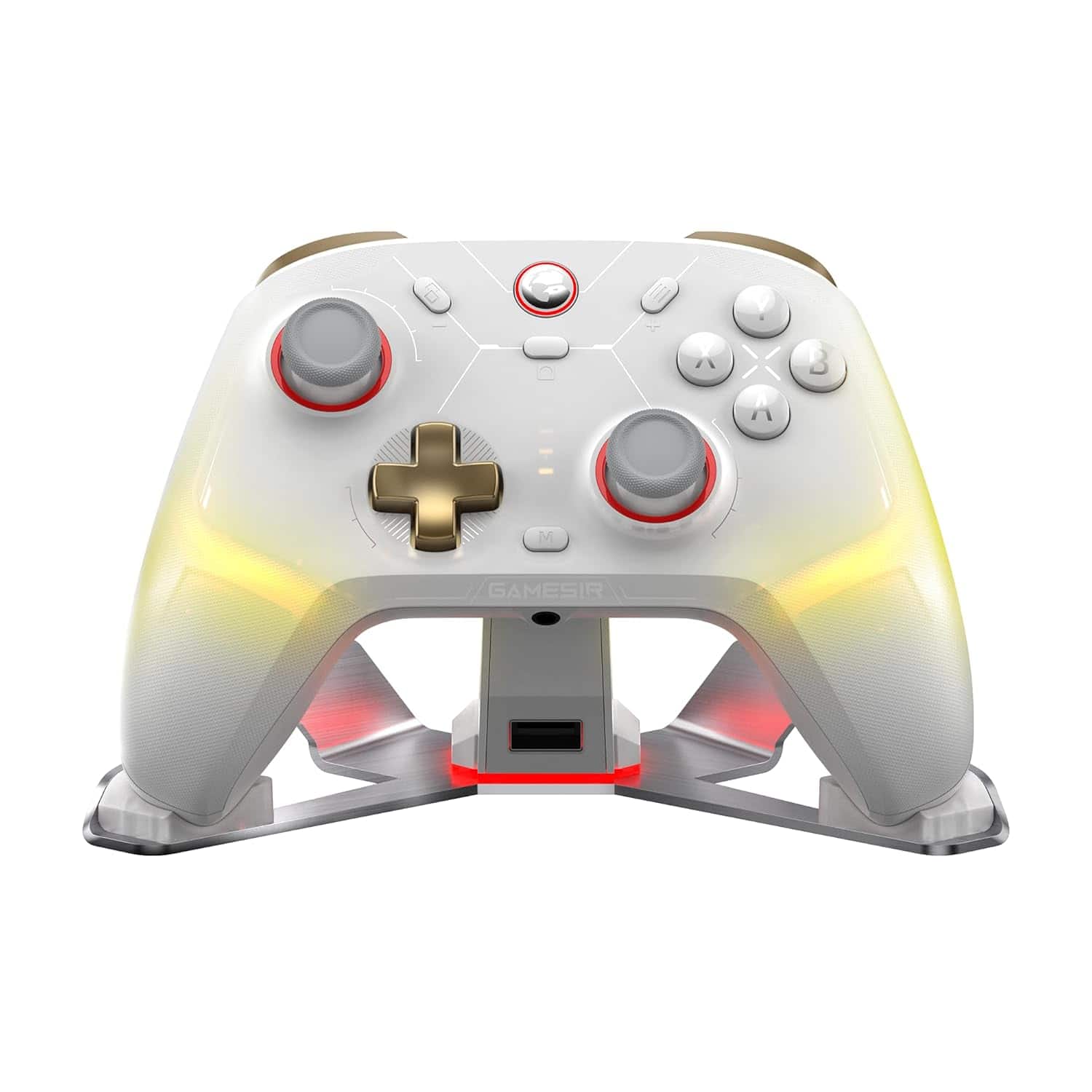 Front. GameSir - Cyclone 2 Wireless Gaming Controller for Switch, PC, iOS, Andriod, and Steam - Phantom White.