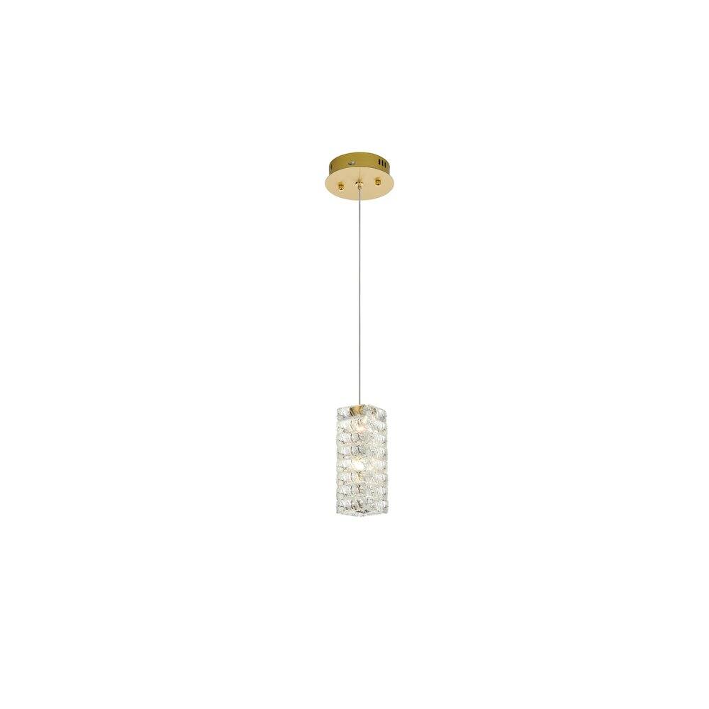 Alt View 2. Elegant Lighting - Aston 6.5 inch LED Pendant in Satin Gold - Satin Gold.