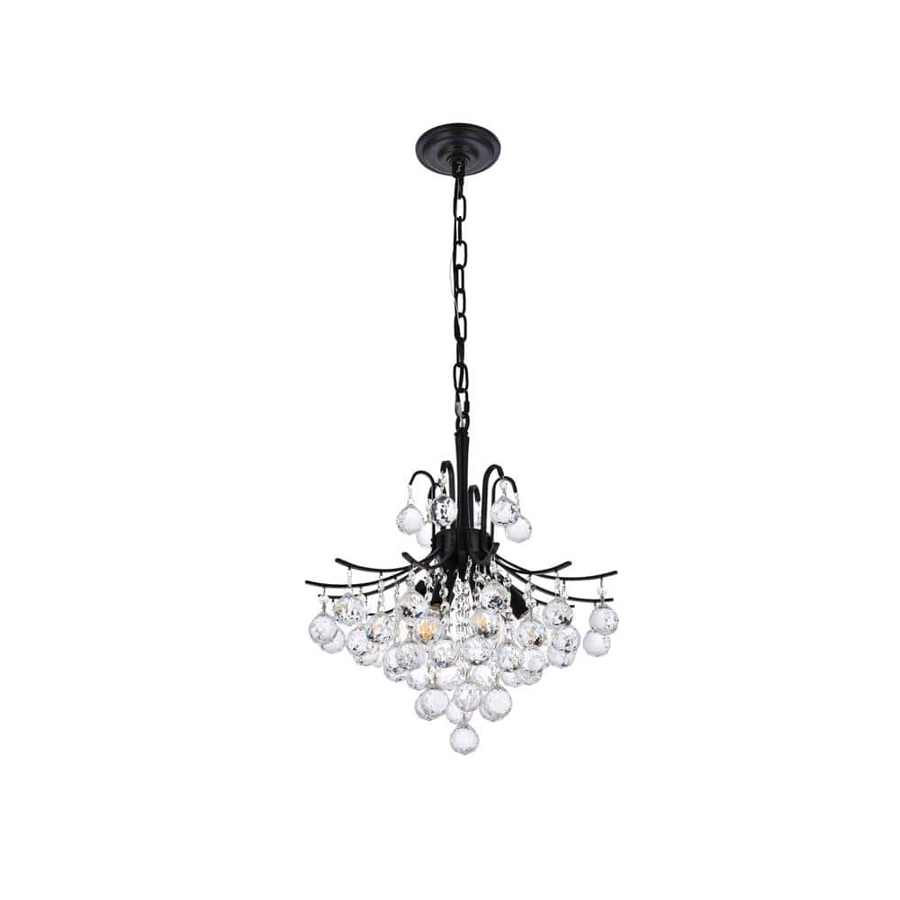 Elegant Lighting - Toureg 16 inch black pendant - Black And Clear price history on PriceWatchPro