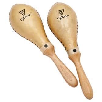 Tycoon Percussion - Large Oval Cowskin Maracas, Natural Finish, Genuine Cowhide Shells, Produces Sharp, Crisp Sound, Percussionists price history on PriceWatchPro