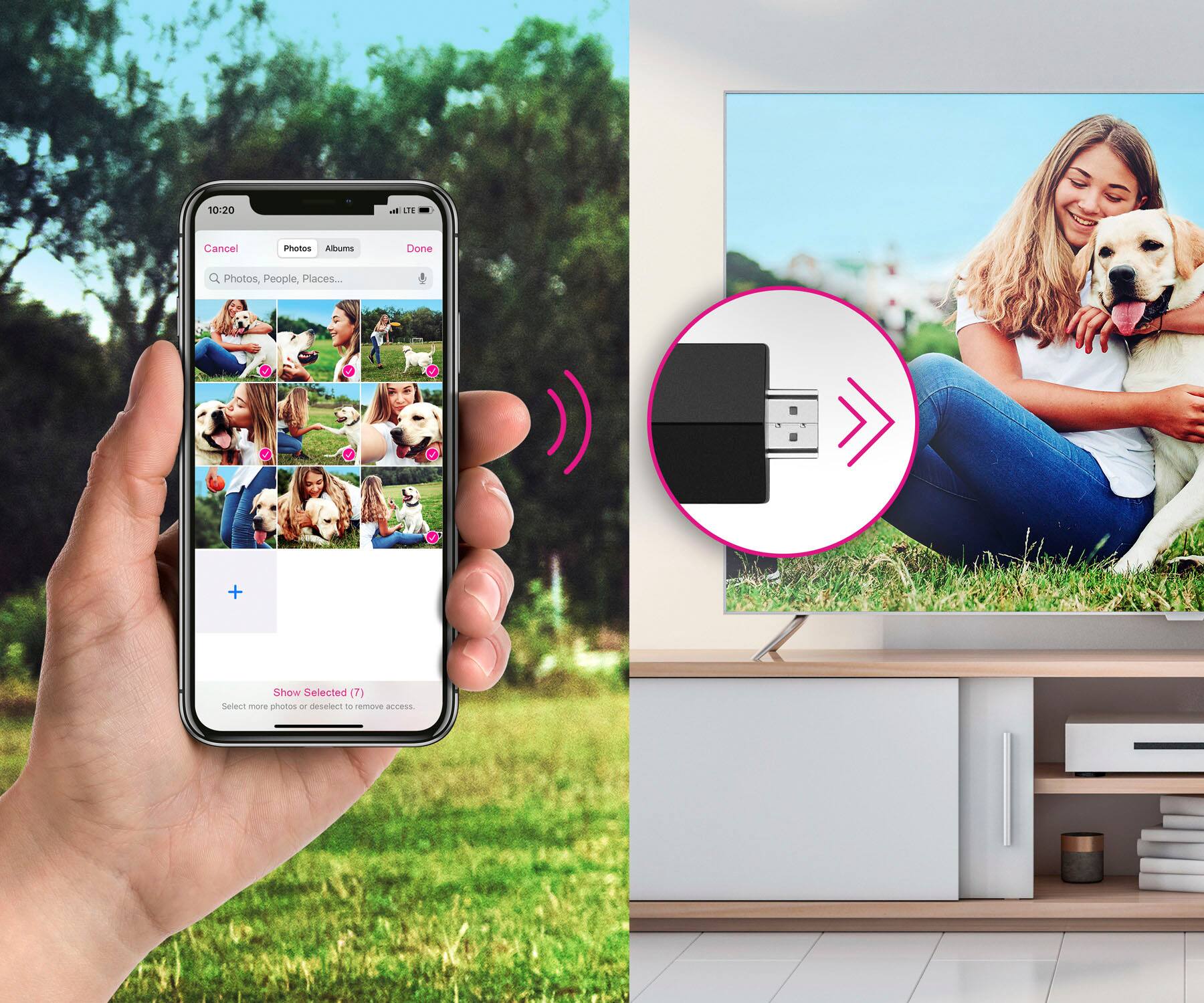 10:20 - LTE Cancel Photos Albuma Done Photos, People, Places... + Show Selected (7) Select - notes of nerdiness - remove access