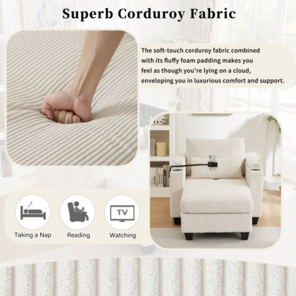 Superb Corduroy Fabric

The soft-touch corduroy fabric combined with its fluffy foam padding makes you feel as though you're lying on a cloud, enveloping you in luxurious comfort and support.

- Taking a Nap
- Reading
- Watching