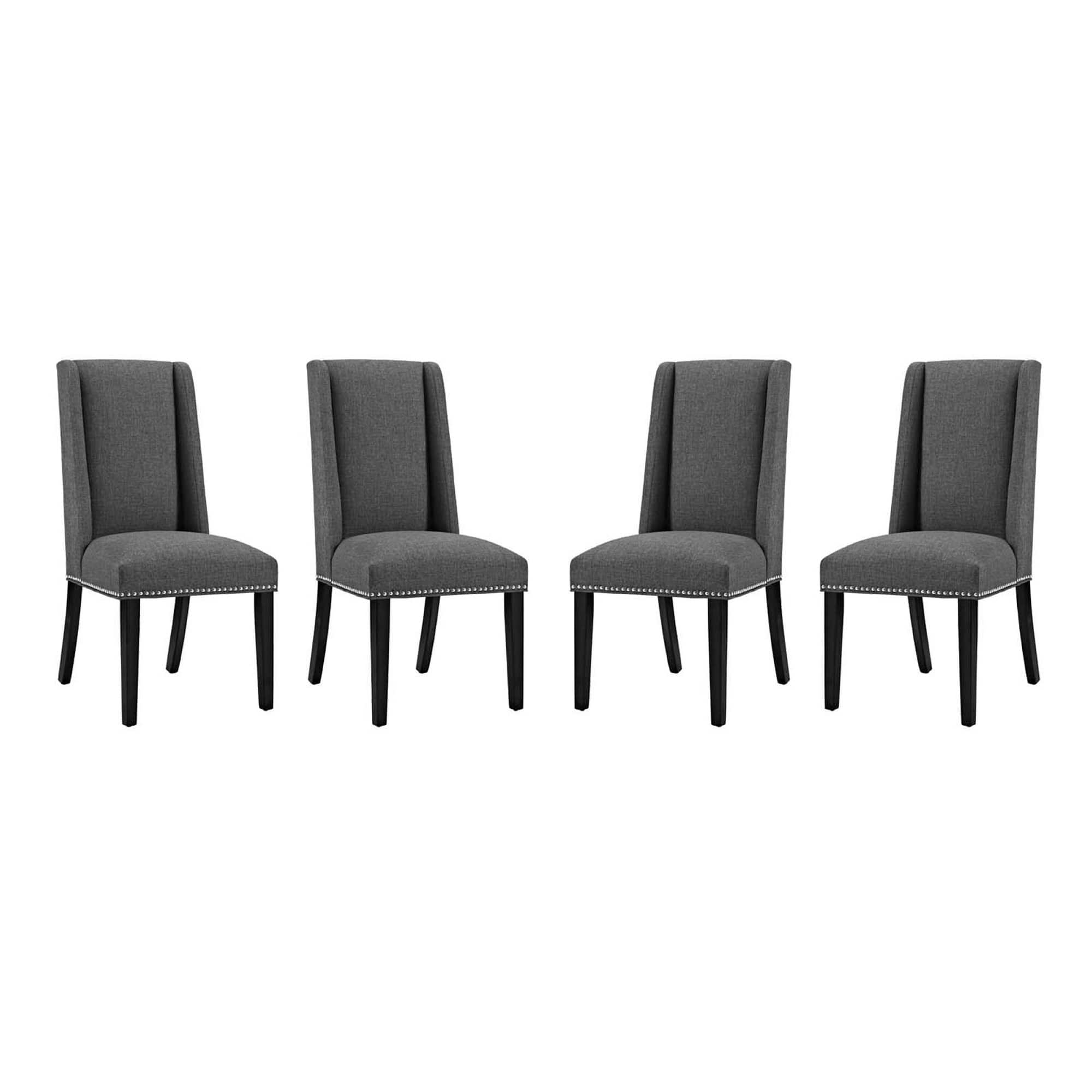 Baron Fabric Dining Chair Set of 4 by Modway - Gray