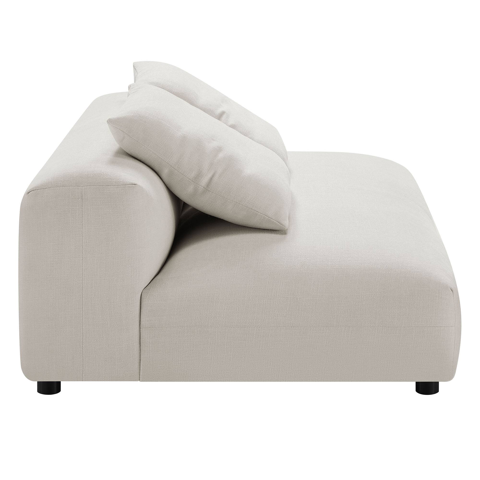 Back. Modway - Solace Modular Upholstered Fabric Armless Loveseat by Modway - Salt.