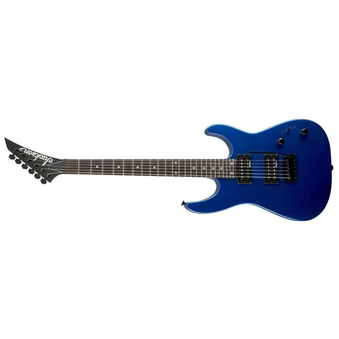 Angle. Jackson - Jackson JS Series Dinky JS12, Metallic Blue Electric Guitar.