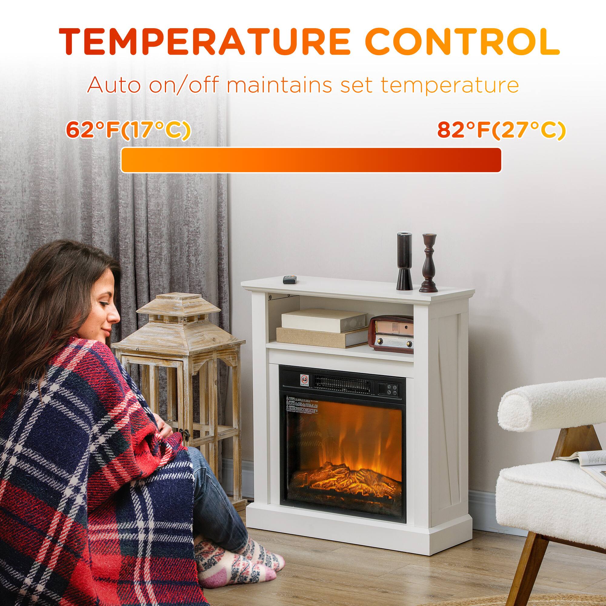 TEMPERATURE CONTROL  
Auto on/off maintains set temperature  

62°F (17°C)  
82°F (27°C)