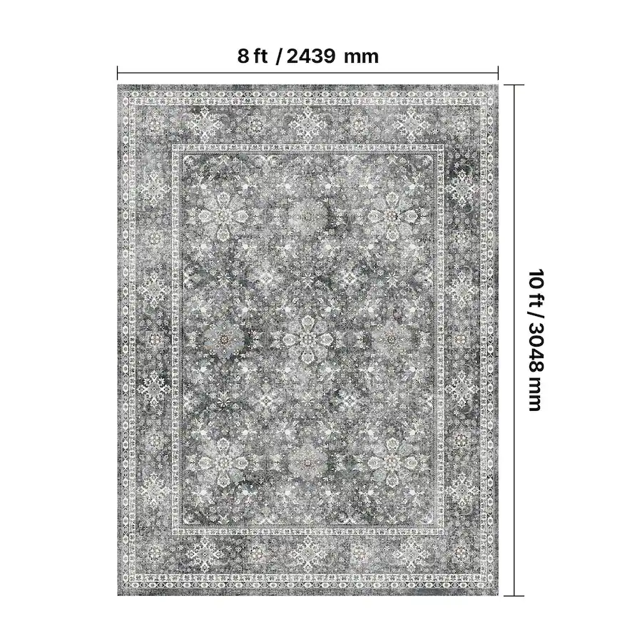 V8 Rug VEVOR Area Rug, 8 x 10 ft Large Washable Rug, Non Slip and Tear ...