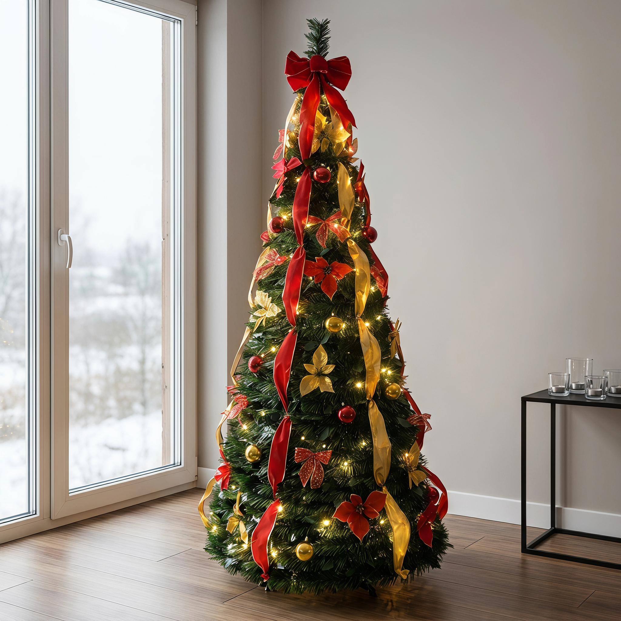 Alt View 4. Forest'nSky - 7.5 Ft. Prelit Pop Up Christmas Tree Decoration with 150 Warm Lights for Holiday - Green.
