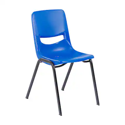 Front. Emma + Oliver - Jacobs Stackable Flex Comfort Classroom Chair with Ergonomic Flex Back and Heavy-Duty, Powder-Coated Steel Frame - Navy.