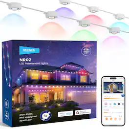 Neewer - 144ft Permanent Outdoor RGBCW Lights, 90 LEDs, Smart AI App, IP65
