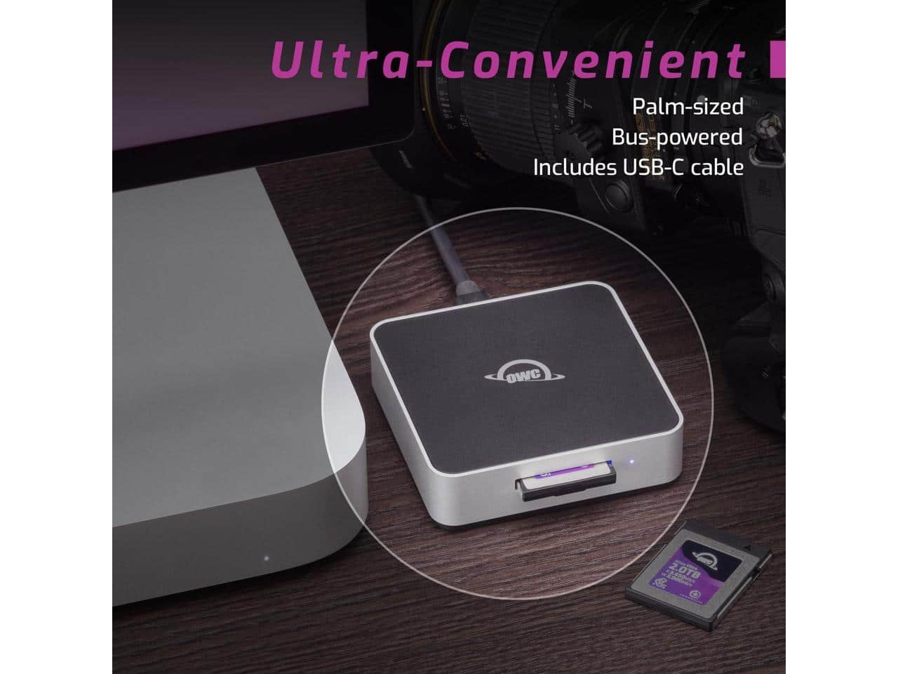 OWC Atlas USB4 CFexpress Reader, 40Gb/s, 5000MB/s Speed, USB C