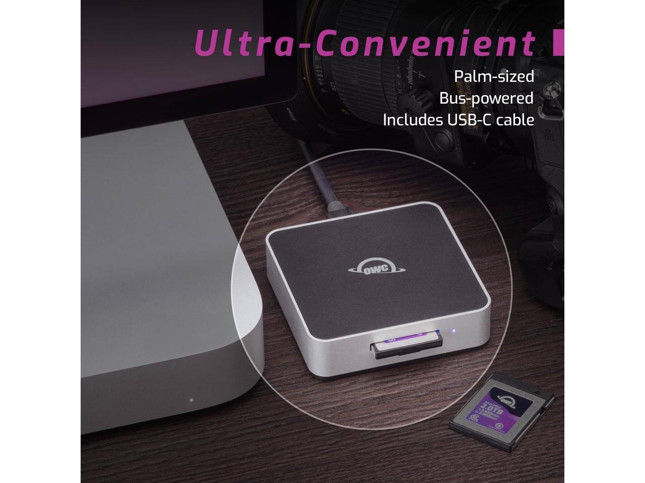 Ultra-Convenient  
Palm-sized  
Bus-powered  
Includes USB-C cable  

OWC 10 2.0TB