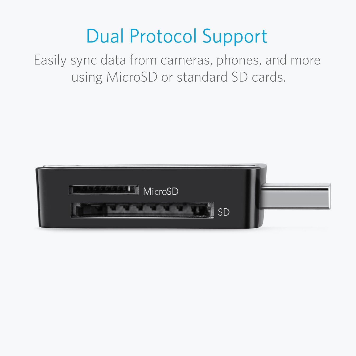 Dual Protocol Support

Easily sync data from cameras, phones, and more using MicroSD or standard SD cards.