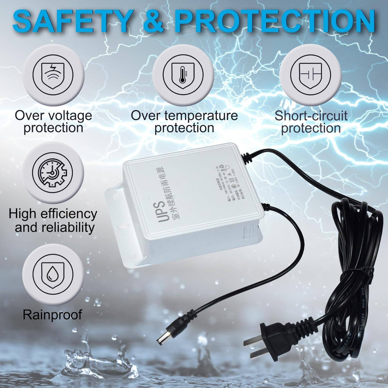 SAFETY & PROTECTION  
- Over voltage protection  
- Over temperature protection  
- Short-circuit protection  
- High efficiency and reliability  
- Rainproof