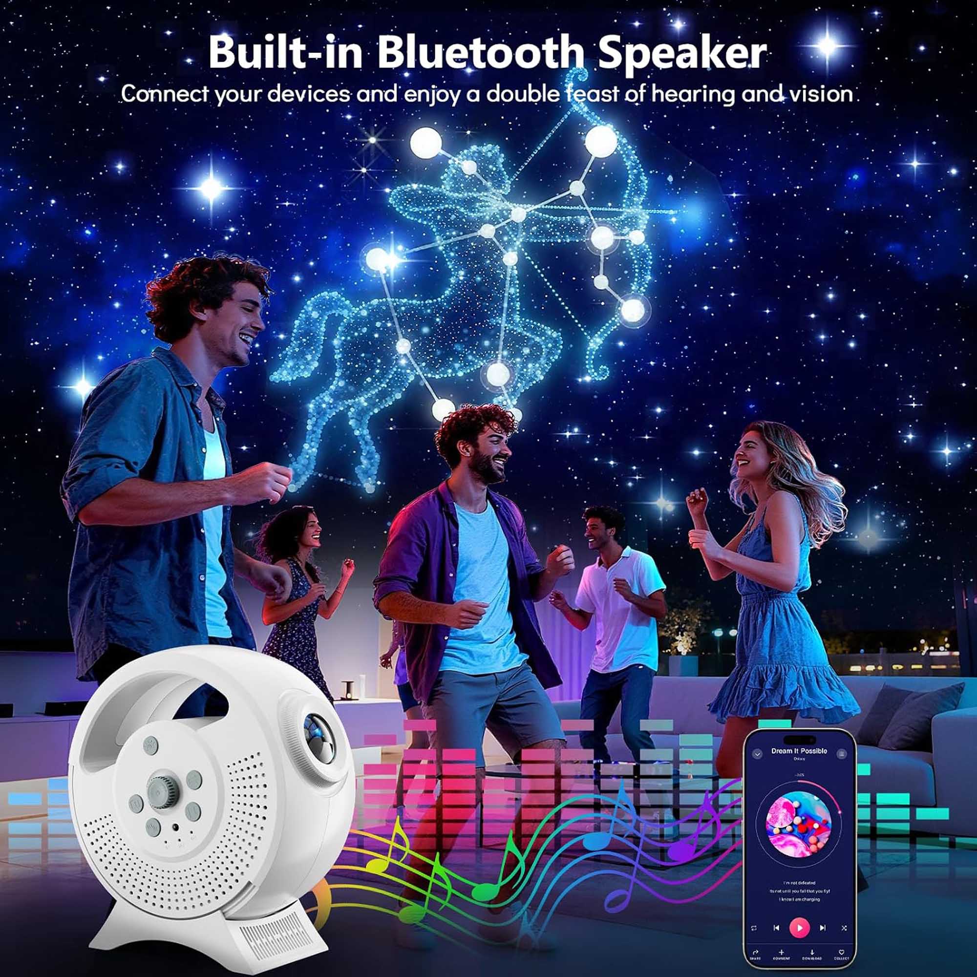 Built-in Bluetooth Speaker  
Connect your devices and enjoy a double feast of hearing and vision.