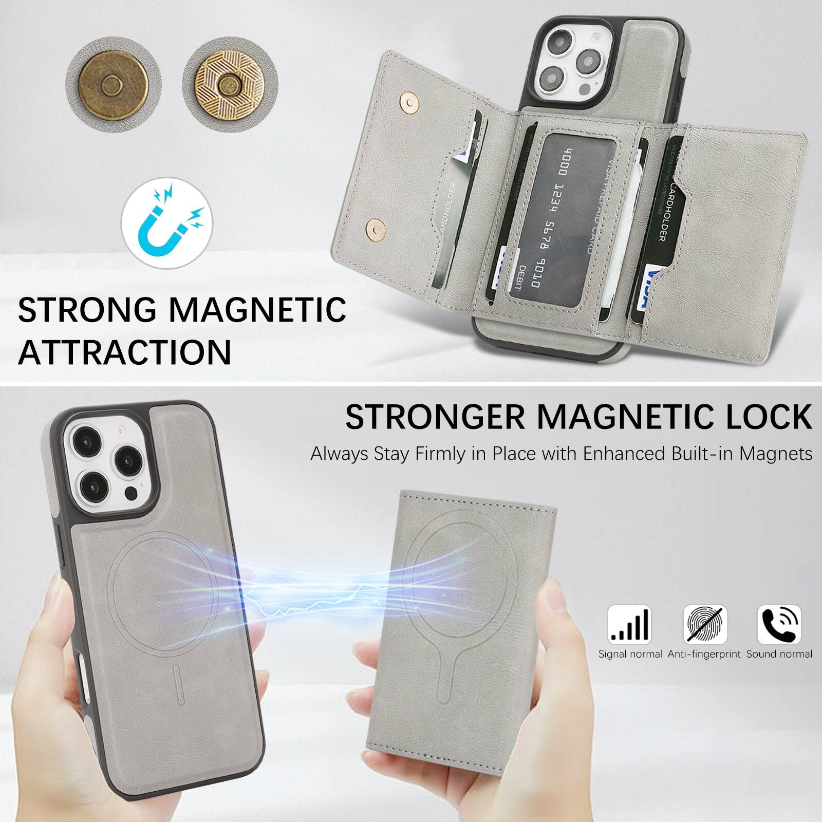 STRONG MAGNETIC ATTRACTION

STRONGER MAGNETIC LOCK
Always Stay Firmly in Place with Enhanced Built-in Magnets

Signal normal
Anti-fingerprint
Sound normal