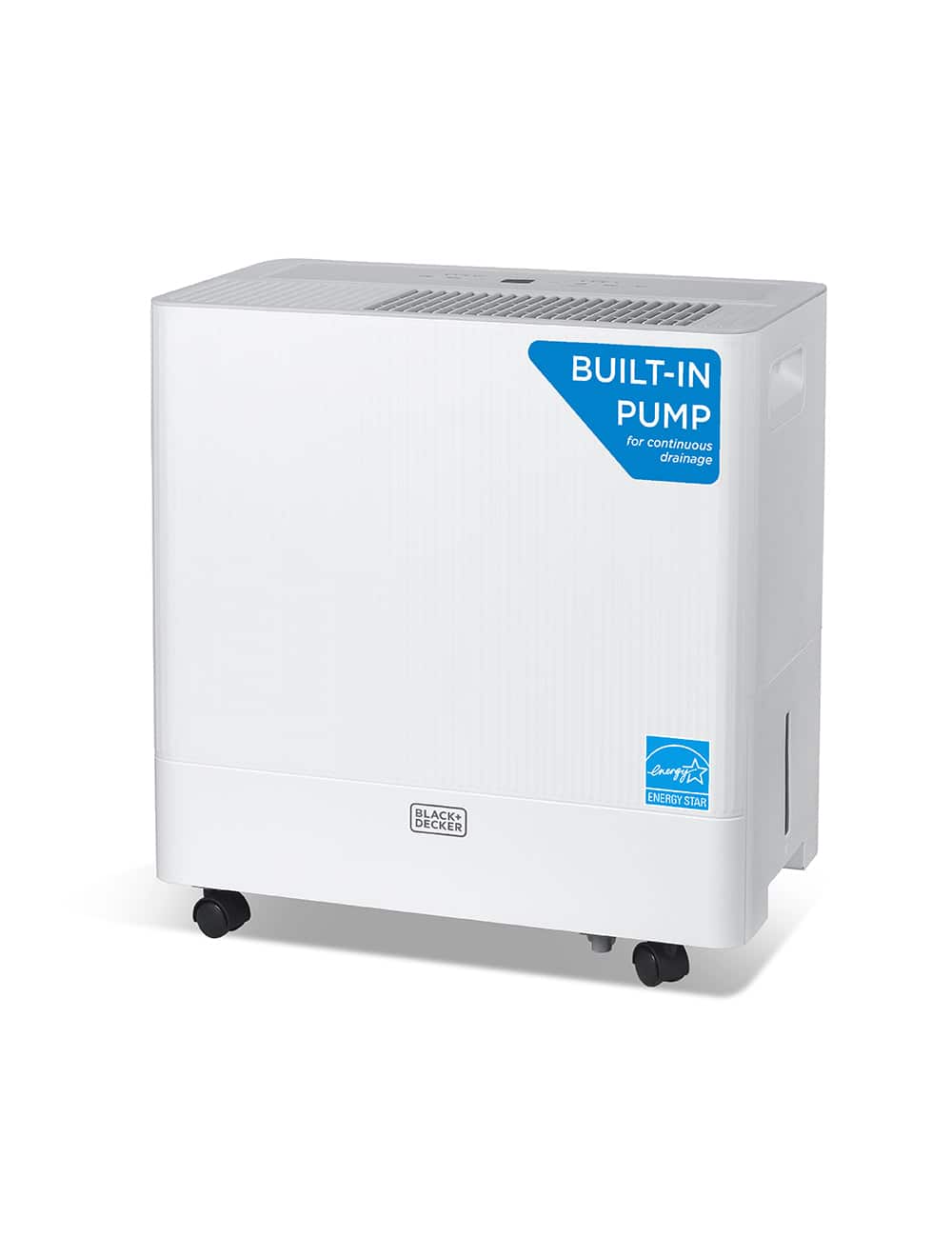 Black+Decker - 50-Pint Portable Dehumidifier with Built-in Pump - White