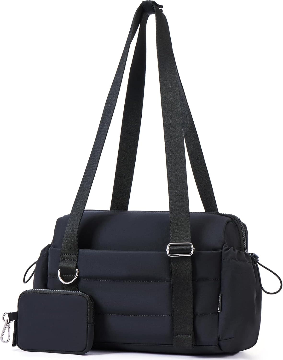 Vulpecula Spade - Small Gym Bag for Women 2 Set Mini Gym Duffle Bag with Wet Compartment and Coin Wallet - Black