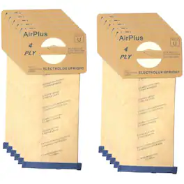 EnviroCare - 12-Pack Electrolux Discovery Upright Vacuum Bags – Type U 4-Ply, Part #138FP