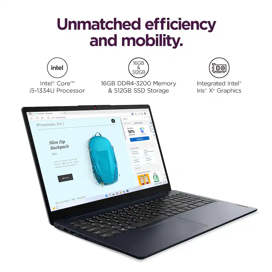 Lenovo Ideapad 3 Laptop 2022 – 15,6 Zoll HD Touch, Intel I3, 20 GB RAM, 1 TB SSD