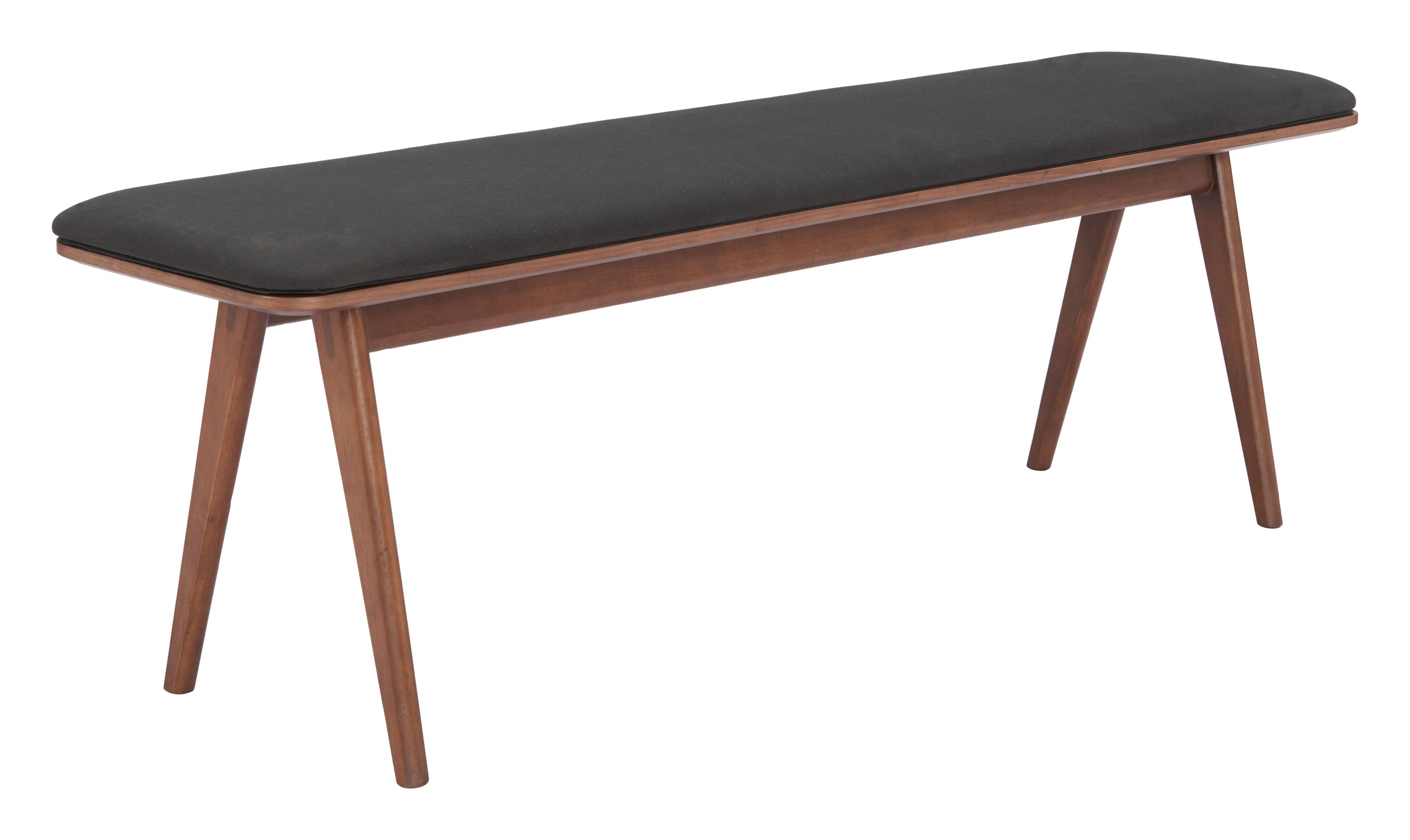 Alt View 2. Hivvago - Kazwali Bench Black & Walnut - Black & Walnut.