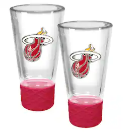 Great American Products - Miami Heat 2-Pack 4oz. Cheer Shot Set with Silicone Grip - Red