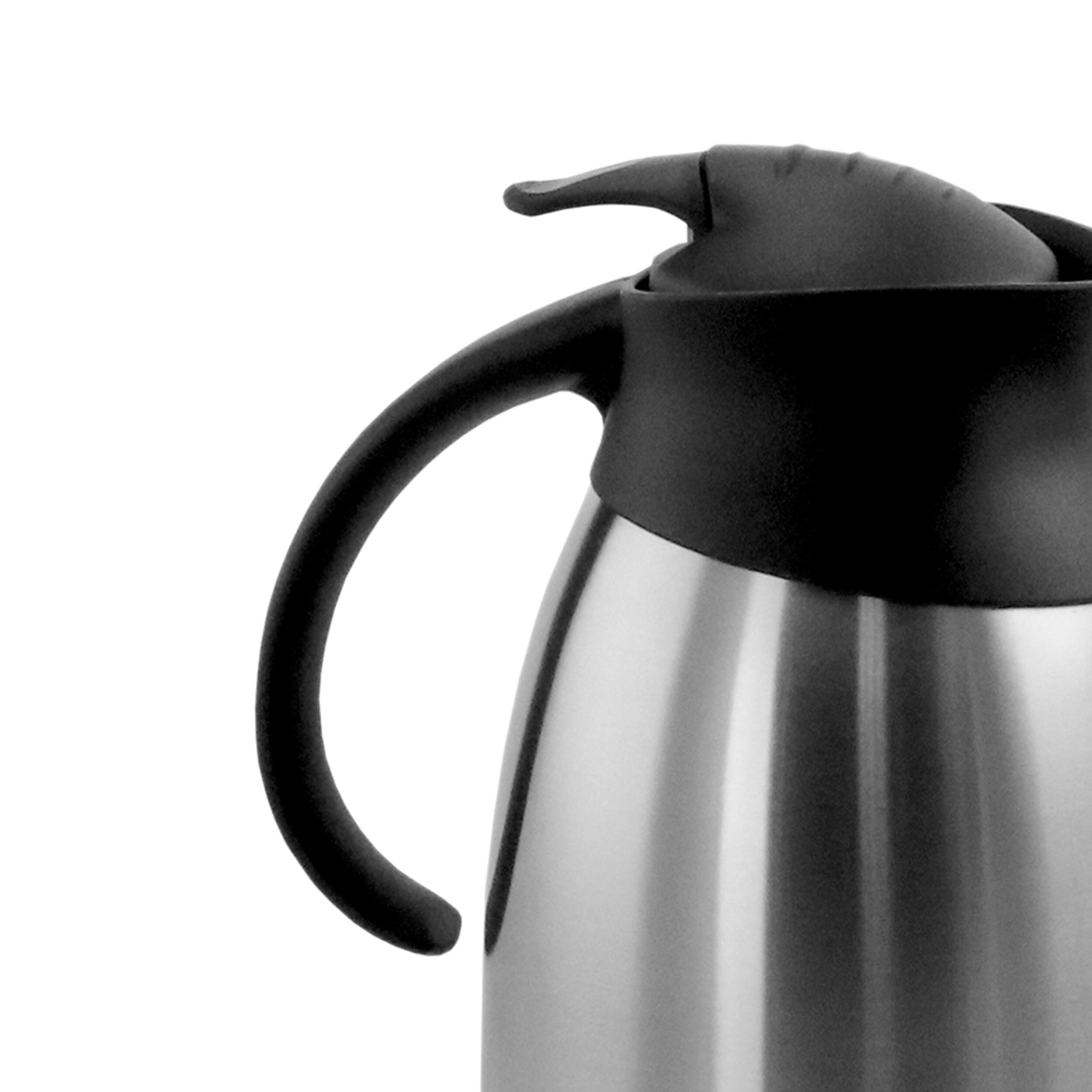 Alt View 3. MegaChef - MegaChef 2.11 Quart Stainless Steel Thermal Beverage Carafe for Coffee and Tea - Silver and Black.
