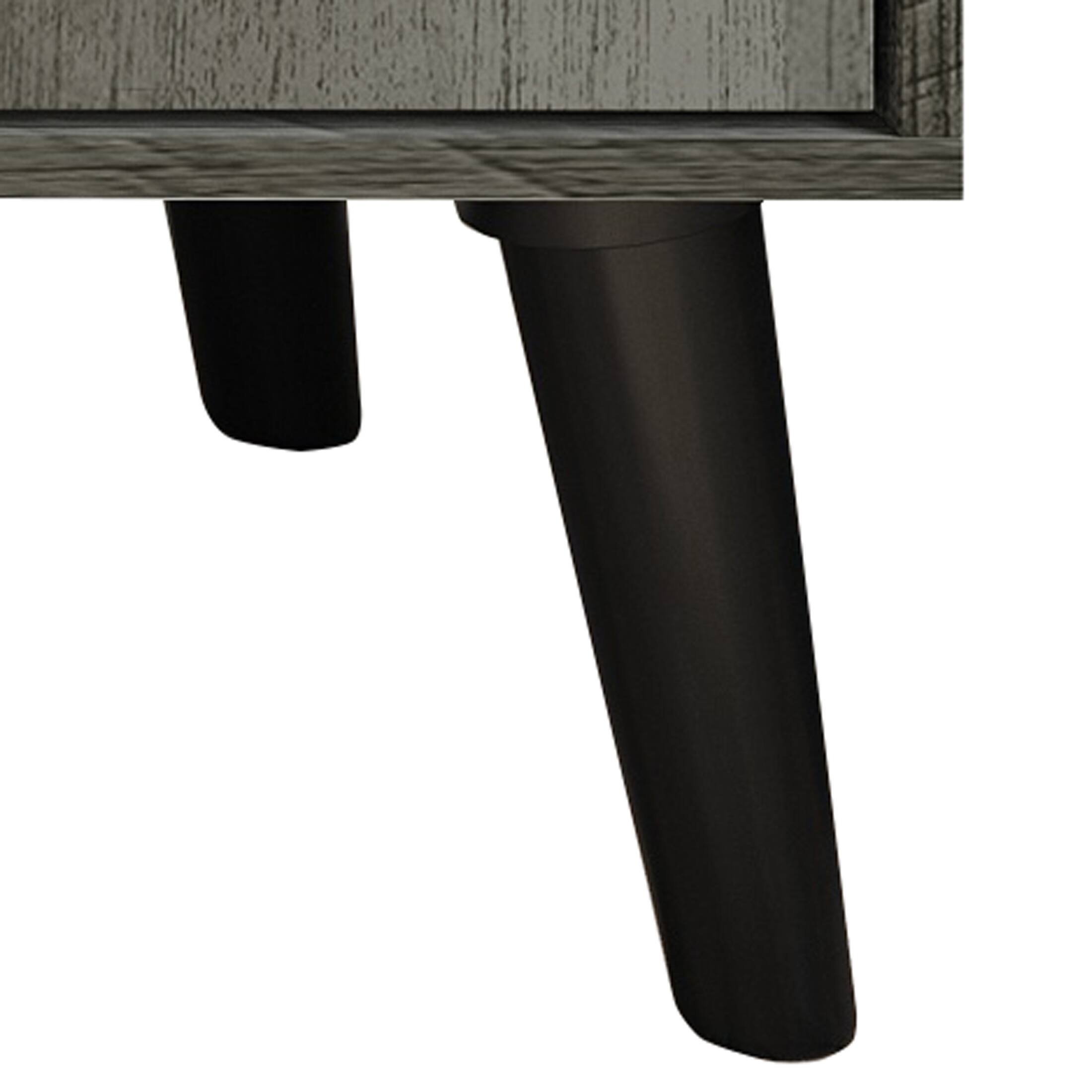 Alt View 5. ChaletPosh - Modern TV Console with 2 Cabinets and Open Shelving, Grey - Grey.