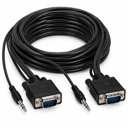 Sanoxy - 50ft SVGA HD15 M/M Monitor Cable with Stereo Audio - Black