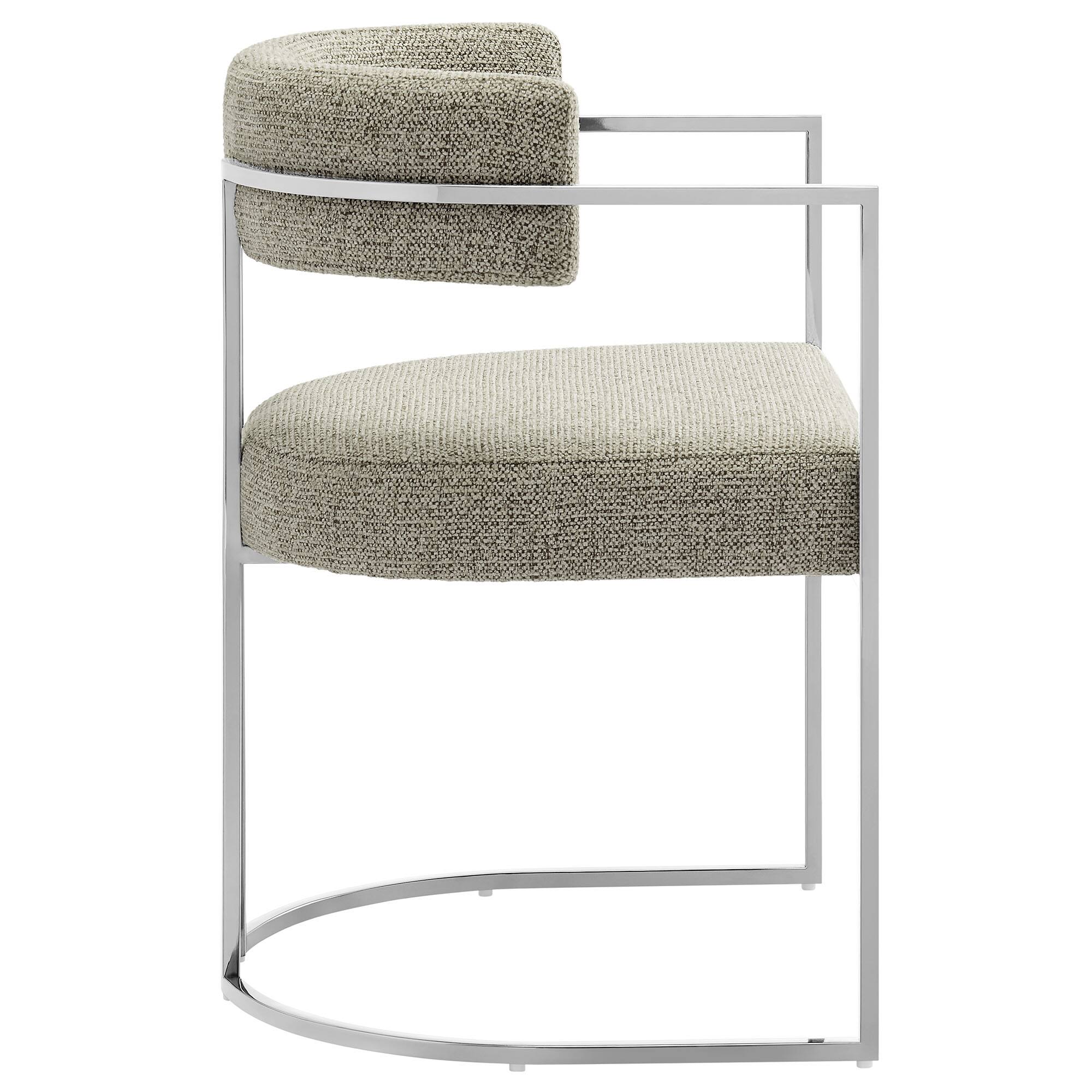 Alt View 1. Modway - Huron Curved Back Fabric and Metal Dining Accent Chair by Modway - Brown.