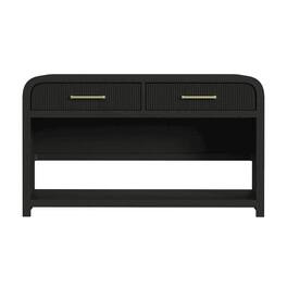 Picket House Furnishings - Woodridge Sofa Table with Bottom Shelf in - Black With Grain