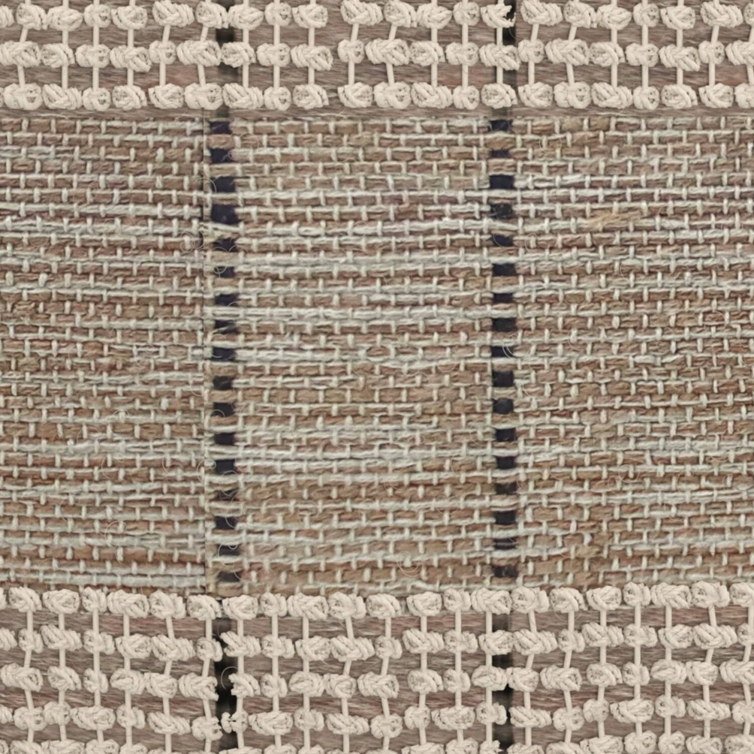 Alt View 8. Simpli Home - Elmer Contemporary Square Woven Pouf in Natural/Grey Jute, Cotton - Natural/Grey.