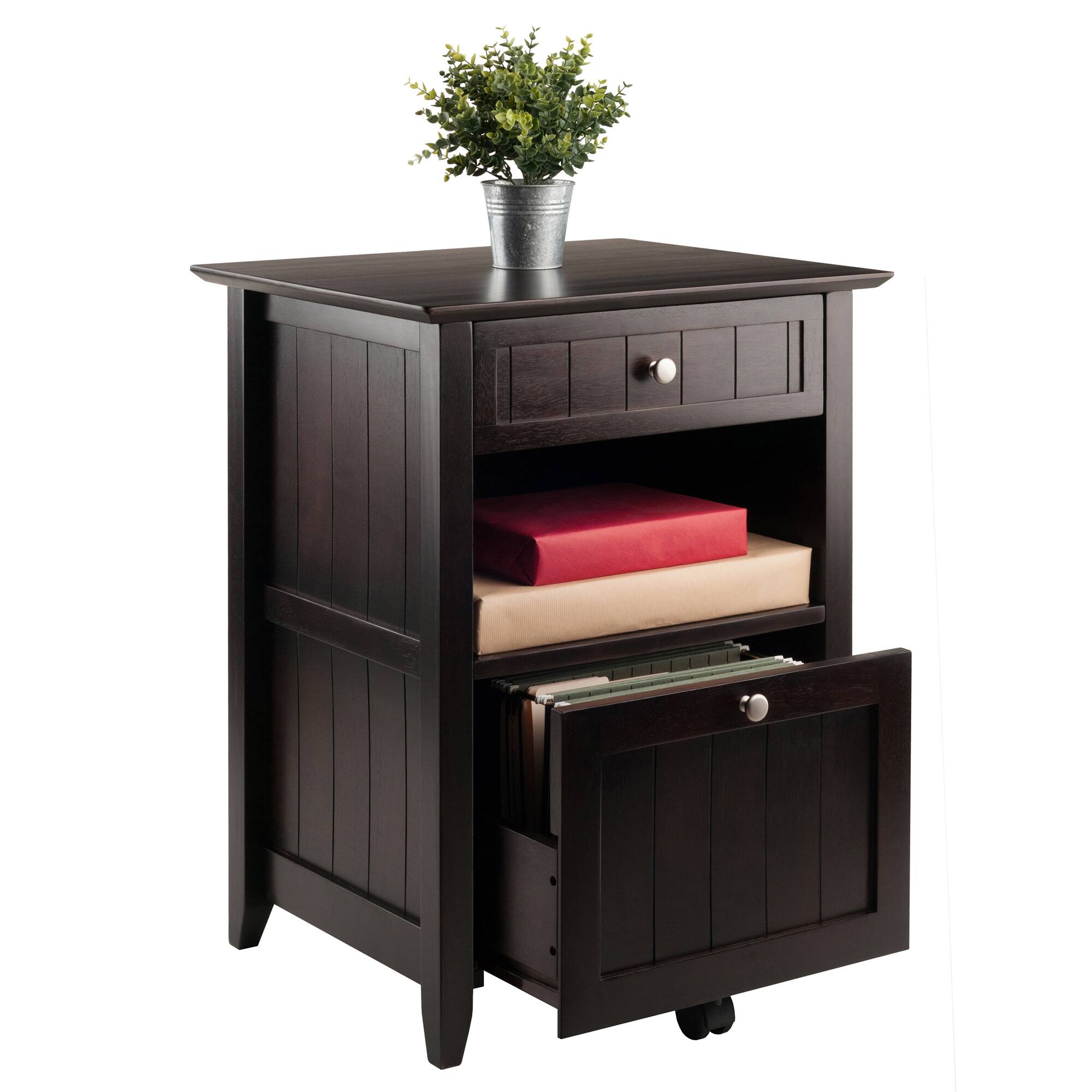 Alt View 4. Winsome Wood - Burke Home Office File Cabinet - Coffee.