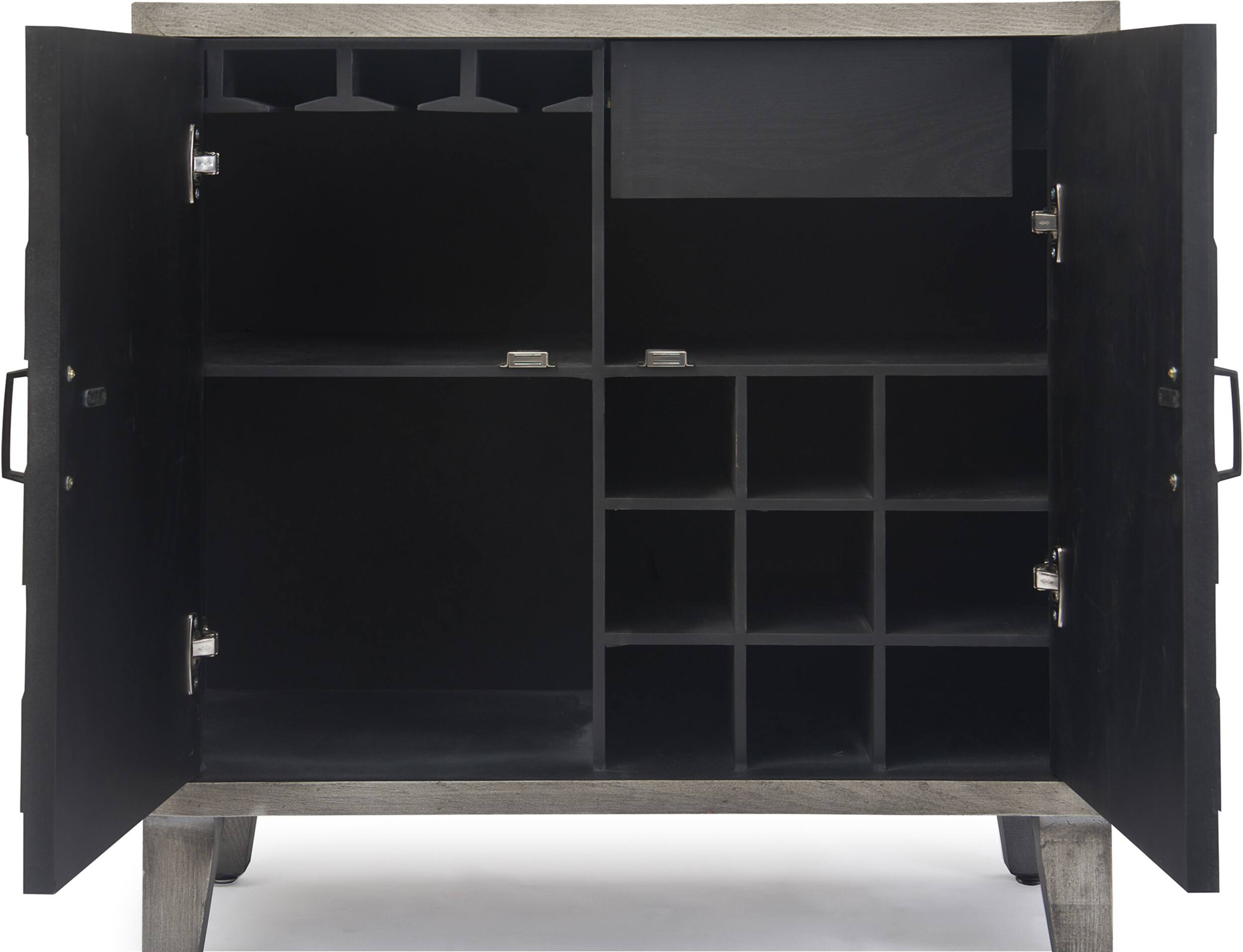 Alt View 11. Finch - Friedman Bar 2-Door Cabinet with Wine Storage - Gray.