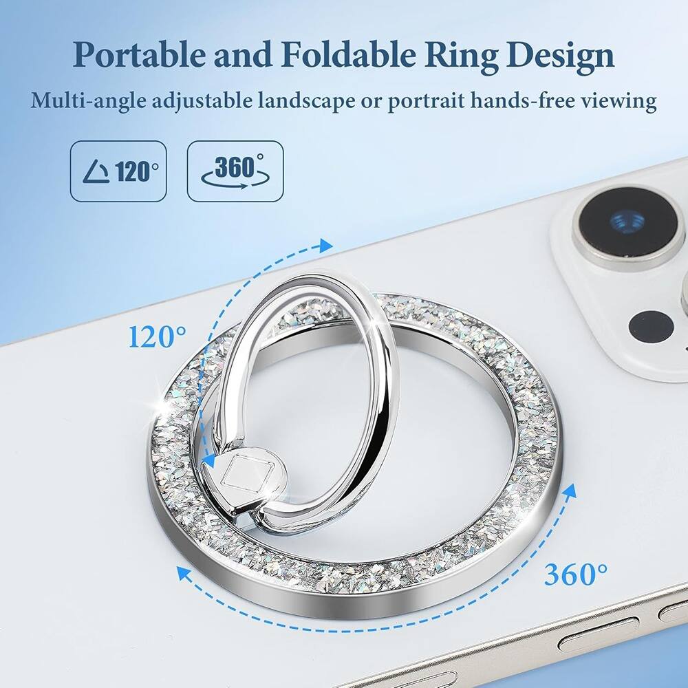 Portable and Foldable Ring Design  
Multi-angle adjustable landscape or portrait hands-free viewing  
120°  
360°