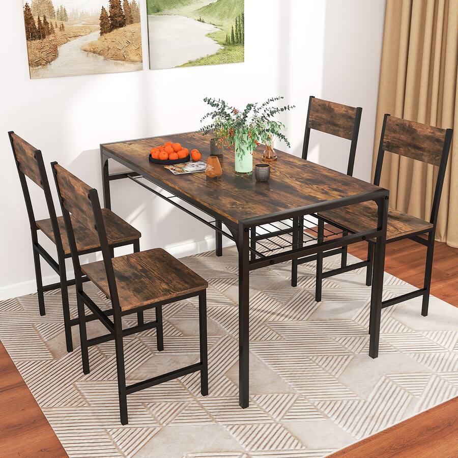 Slanted C Gymax Set of 2 Dining Chairs w/Metal Legs Slanted Back Wide Seat for ...