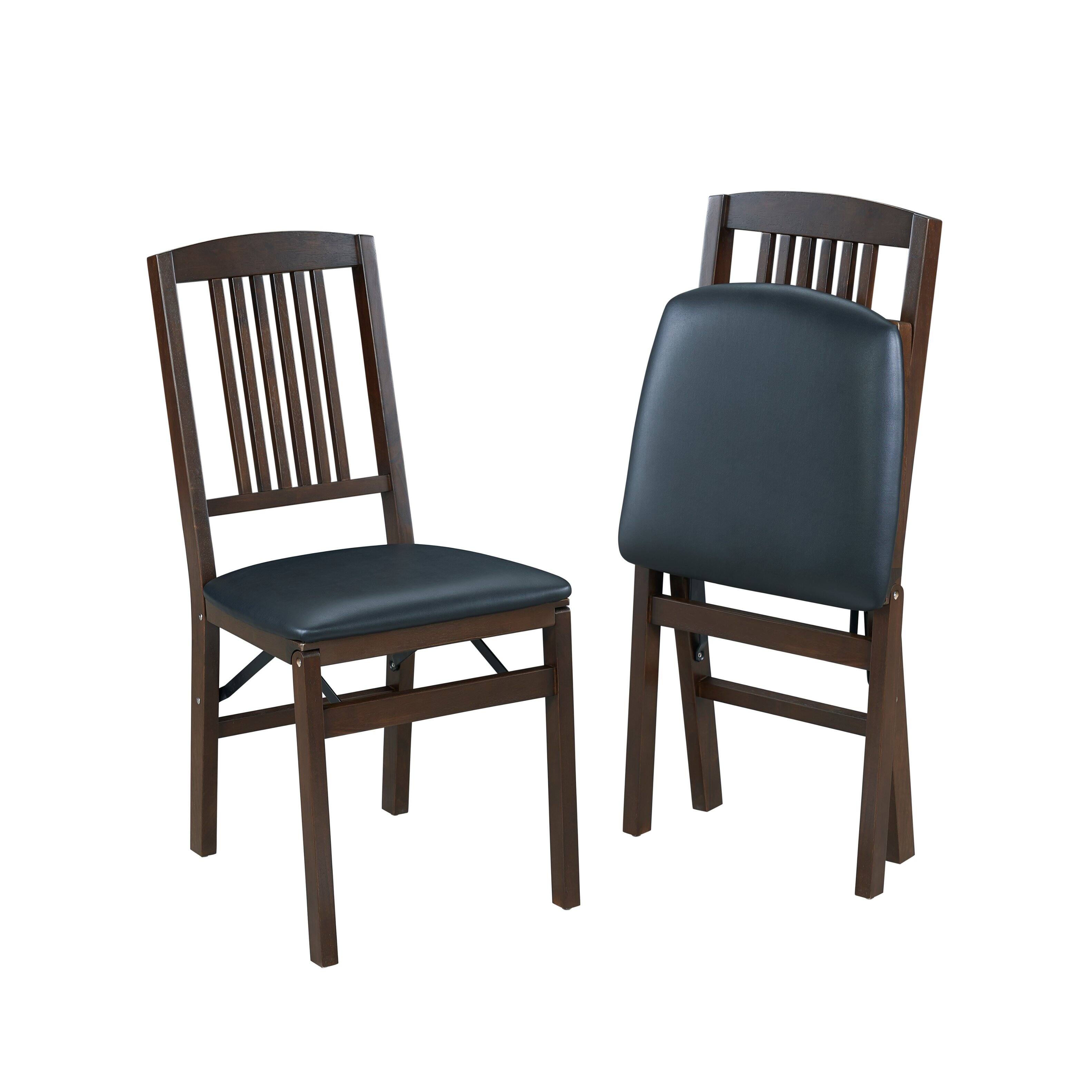 Front. Stakmore - Stakmore Simple Mission Folding Chair, Espresso Frame with Espresso Bonded Leather - Espresso Finish.