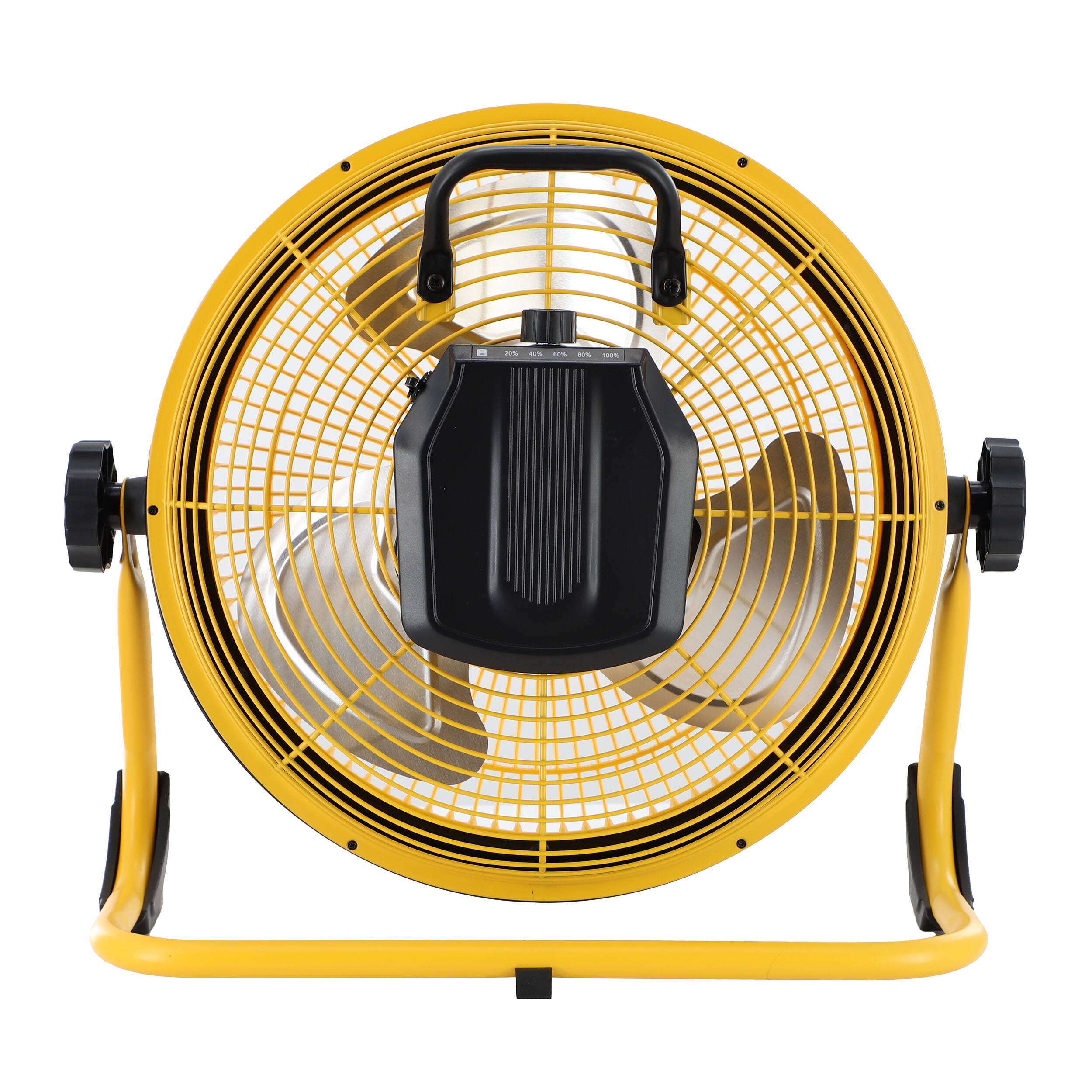 Alt View 3. VieAir - Vie Air 12 Inch Rechargeable Indoor/Outdoor Floor Fan (IPX4 Rated) in Yellow - Yellow.