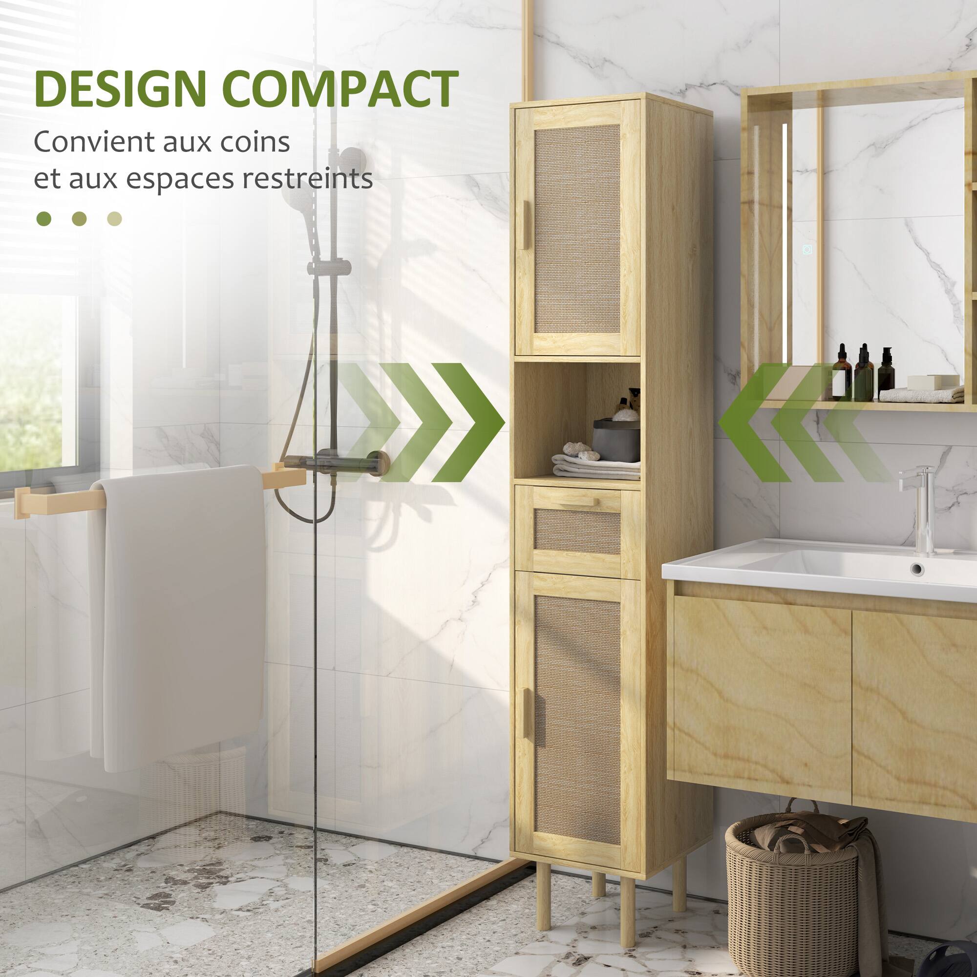 DESIGN COMPACT
Convient aux coins et aux espaces restreints