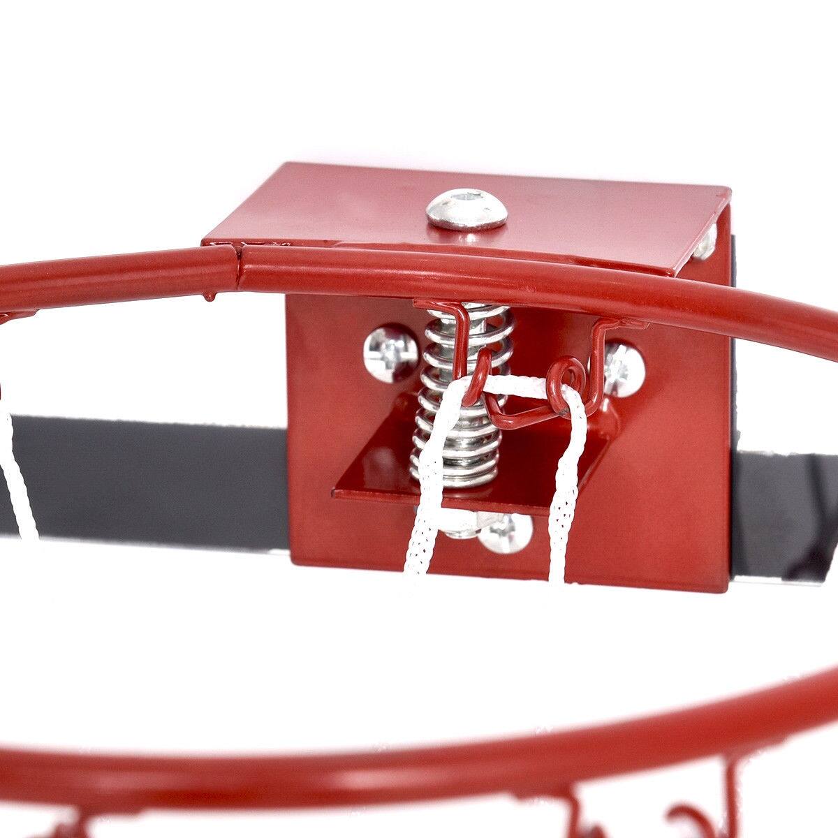 Alt View 4. SlickBlue - Indoor Over Door Basketball Hoop Set with Backboard, Ball, and 2 Nets - Red, White, Blue, Black.