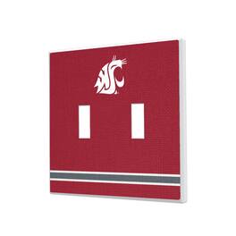Keyscaper - Washington State Cougars Stripe Design Double Toggle Light Switch Plate - Multicolor