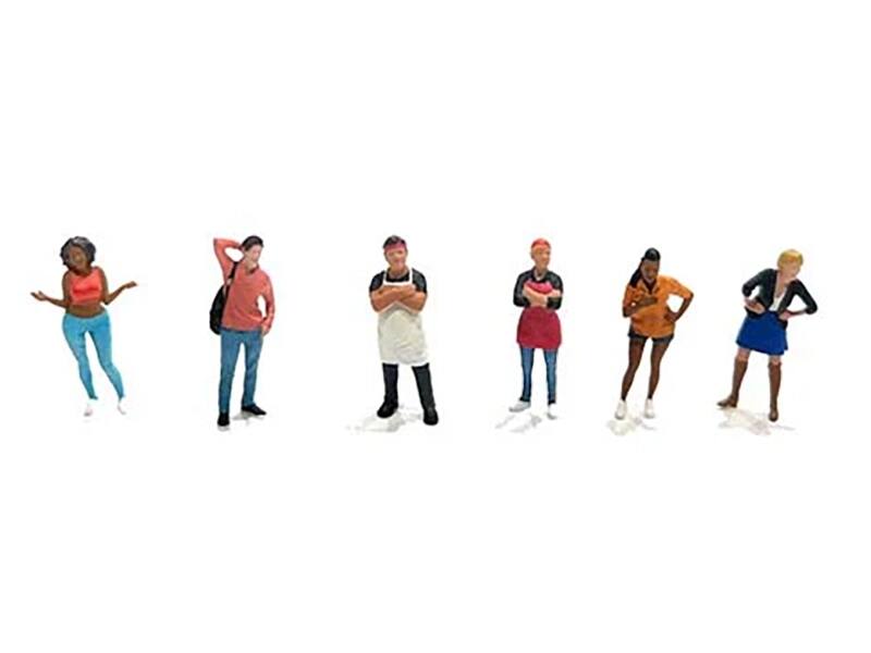 Alt View 1. American Diorama - "Foodies" 6 piece Diecast Figure Set (6 Figures) Limited Edition for 1/64 Scale Models by American Diorama.