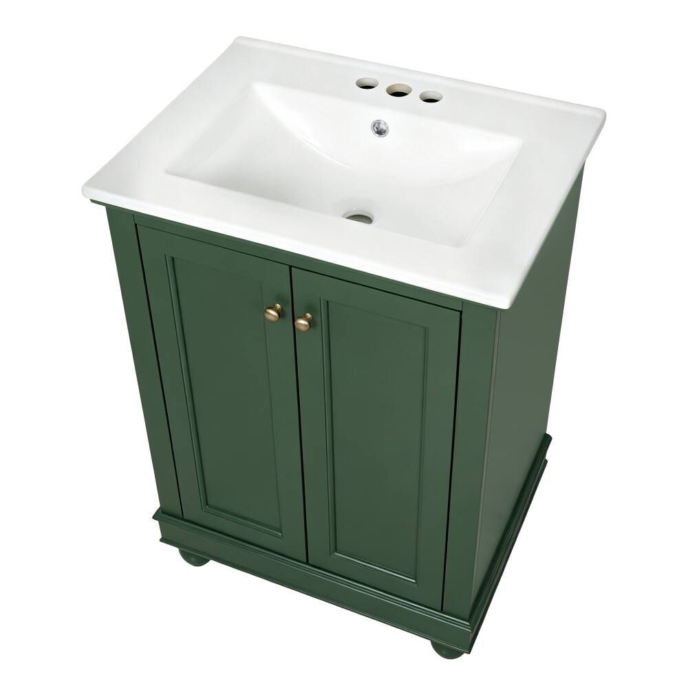 Alt View 8. Loheer - Loheer 24 inch Bathroom Vanity with Sink Green Modern Vanity Cabinet - Green.