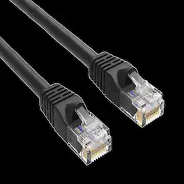 Sanoxy - 1ft Cat6 Ethernet Cable 550MHz UTP Snagless Patch Cord RJ45 Male to Male - Black