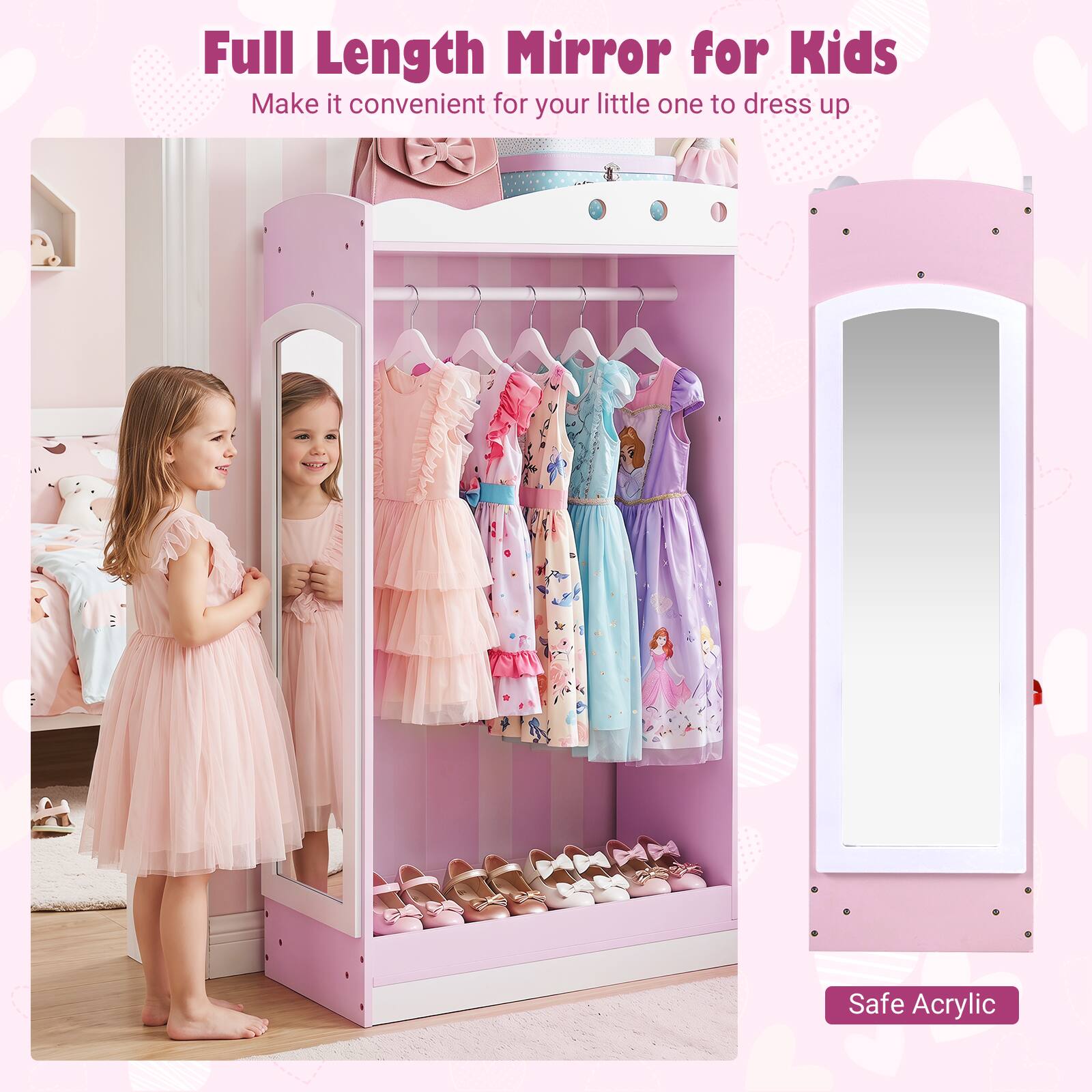 Full Length Mirror for Kids  
Make it convenient for your little one to dress up  

Safe Acrylic