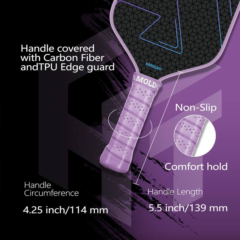 Handle covered with Carbon Fiber and TPU Edge guard

Non-Slip

Comfort hold

Handle Circumference: 4.25 inch/114 mm

Handle Length: 5.5 inch/139 mm